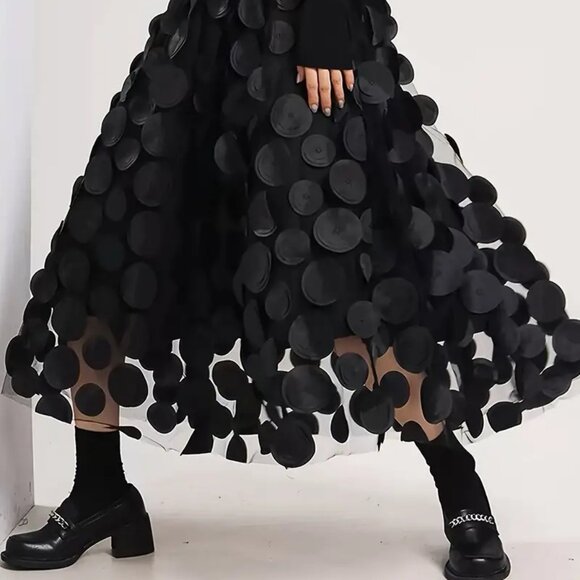 NEW! BOHO A Line TULLE Circles SKIRT SZ L - Picture 1 of 7